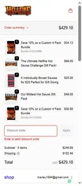 BBQSALE coupon verification screenshot