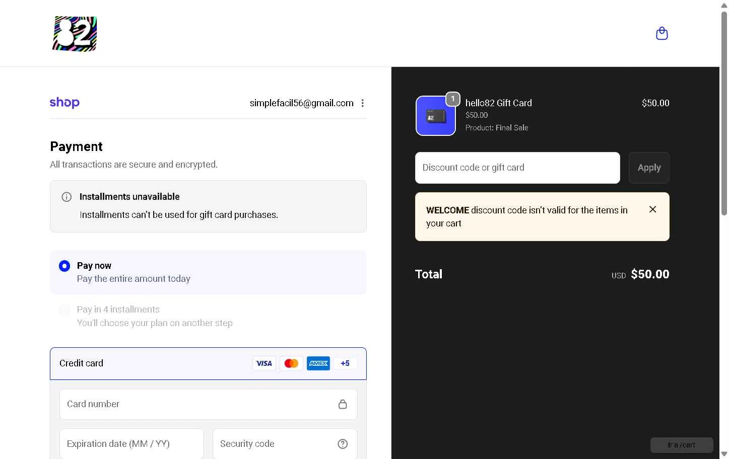 hello82 checkout page showing hello82 discount code box | Screenshot taken by SimplyCodes community member on Dec 23, 2025