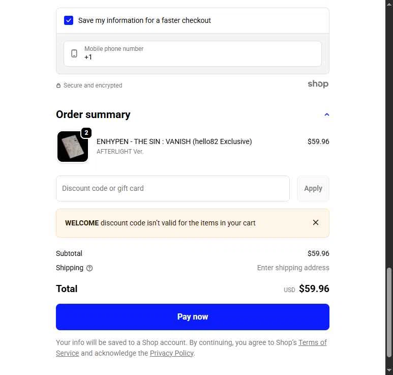 hello82 checkout page showing hello82 discount code box | Screenshot taken by SimplyCodes community member on Dec 18, 2025