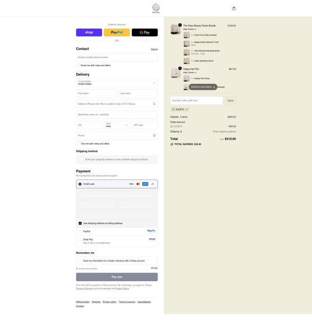 Hello Joyous checkout page showing Hello Joyous promo code box | Screenshot taken by SimplyCodes community member on Sep 21, 2025