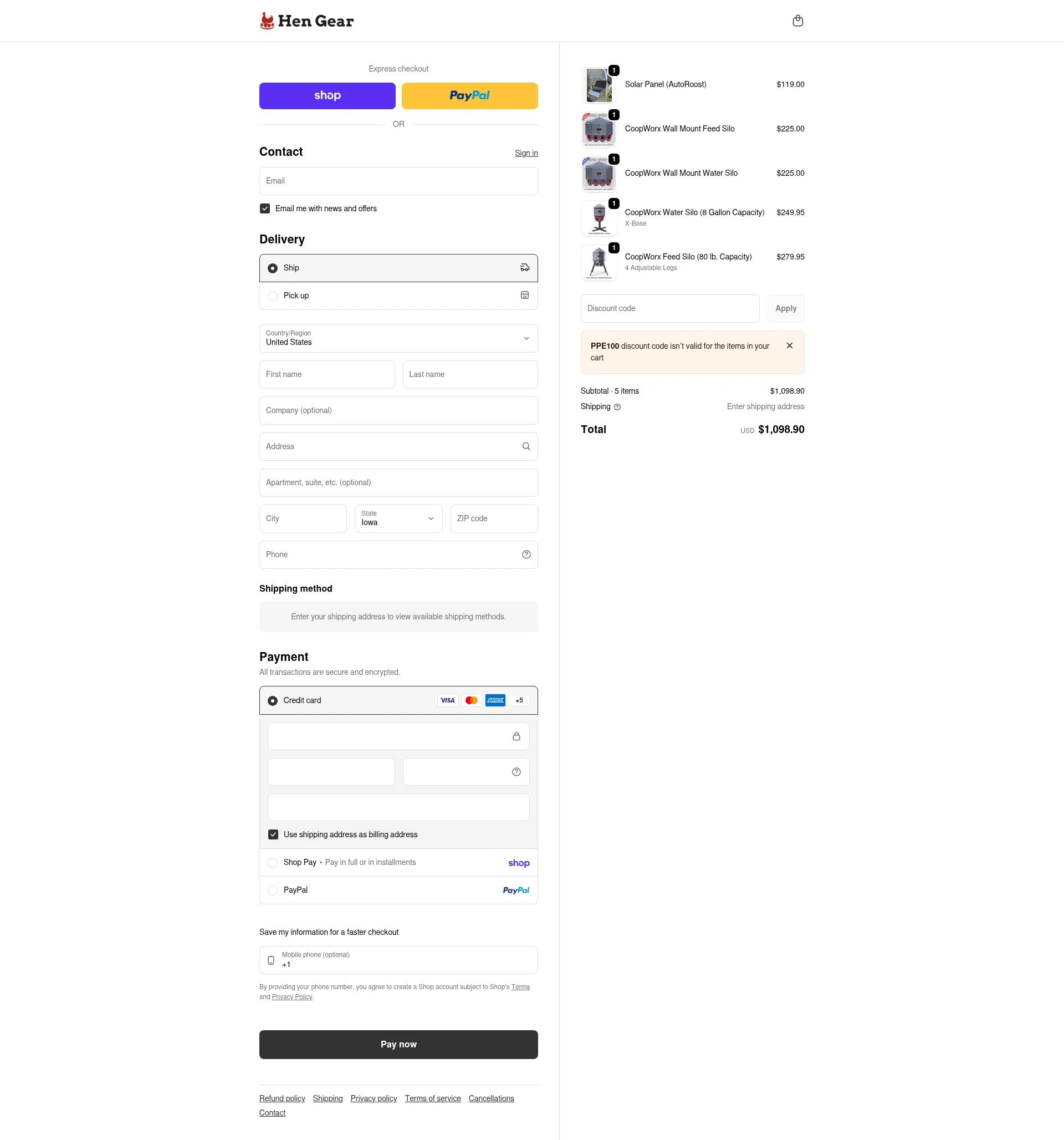 HenGear checkout page showing HenGear discount code box | Screenshot taken by SimplyCodes community member on Feb 4, 2026