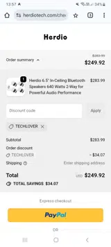 TECHLOVER coupon verification screenshot