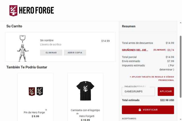 Hero Forge checkout page showing Hero Forge promo code box | Screenshot taken by SimplyCodes community member on Sep 12, 2025
