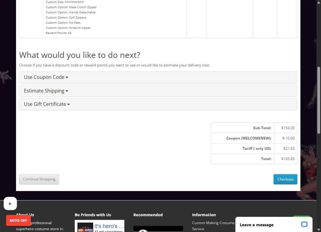 Herostime checkout page showing Herostime coupon code box | Screenshot taken by SimplyCodes community member on Jan 21, 2026