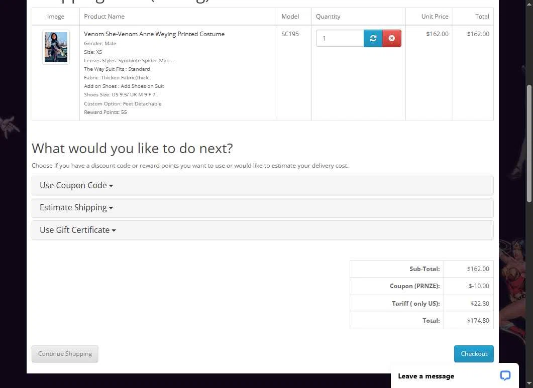 Herostime checkout page showing Herostime coupon code box | Screenshot taken by SimplyCodes community member on Aug 8, 2025