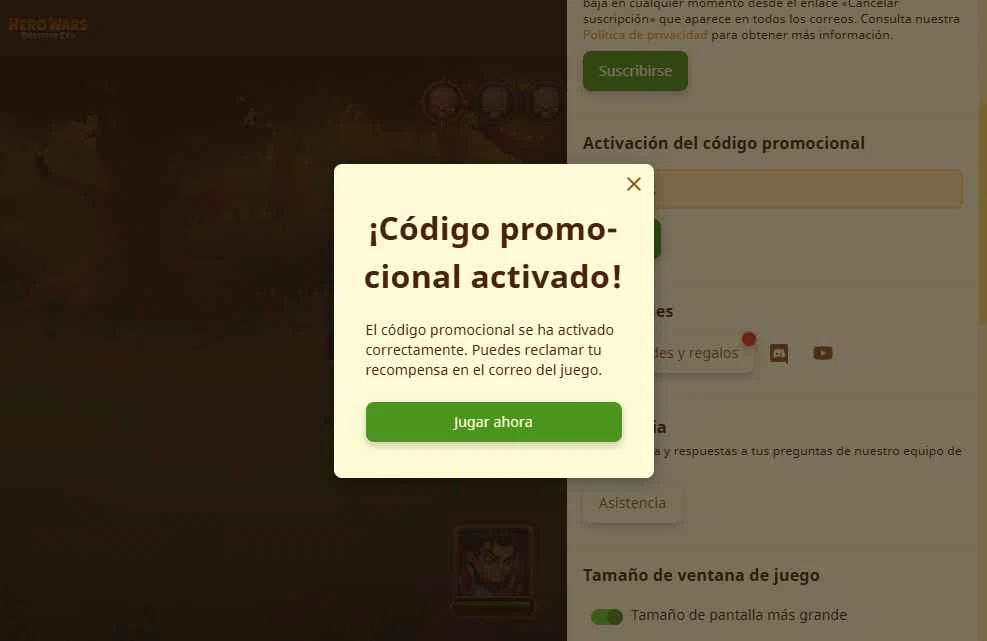 Hero Wars checkout page showing Hero Wars promo code box | Screenshot taken by SimplyCodes community member on Feb 20, 2026