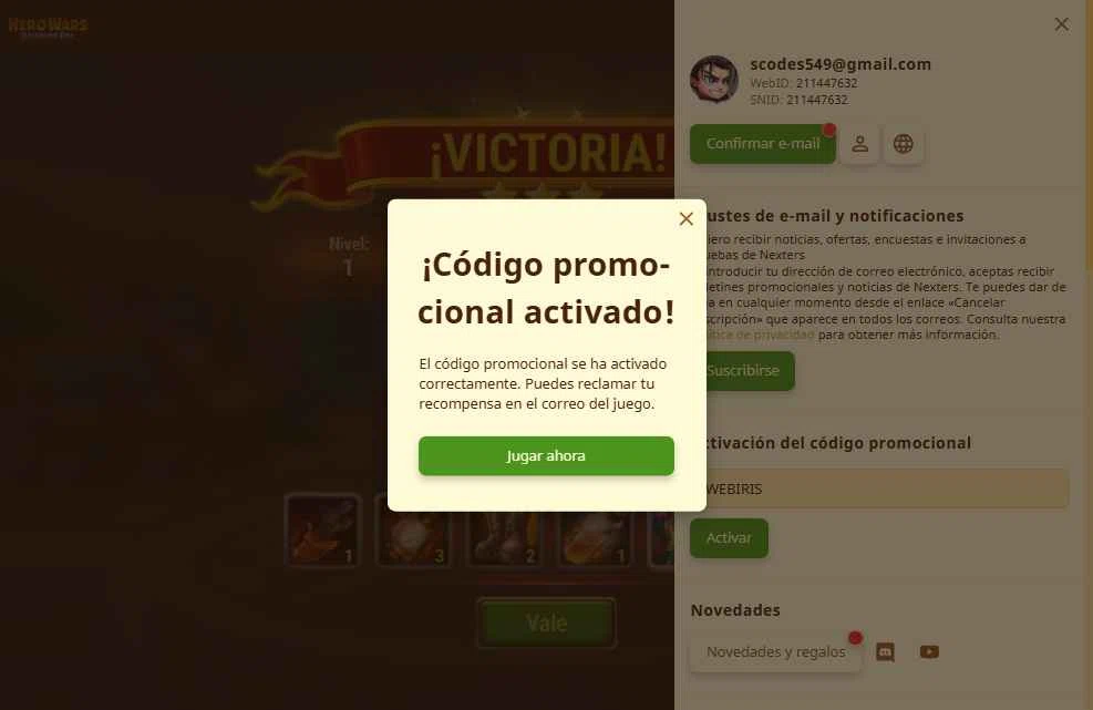 Hero Wars checkout page showing Hero Wars promo code box | Screenshot taken by SimplyCodes community member on Feb 8, 2026