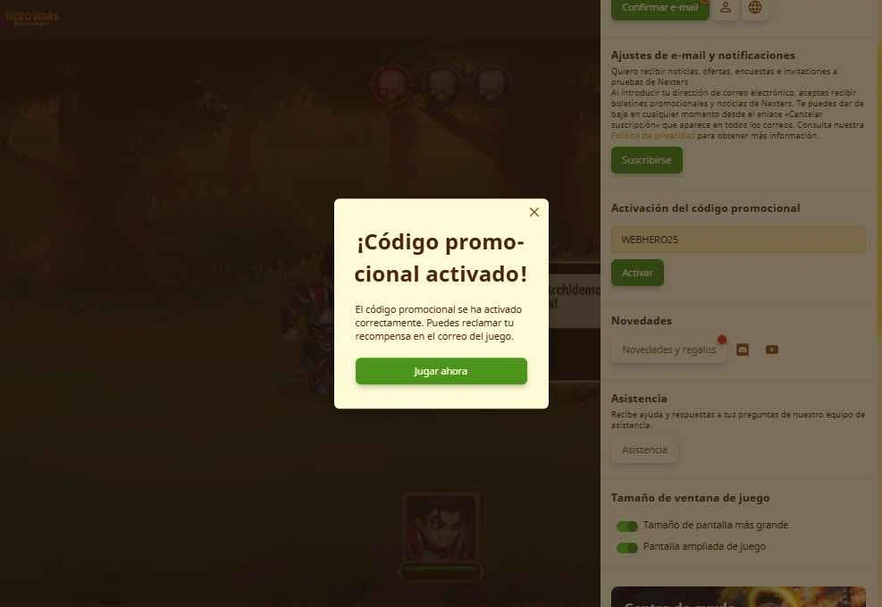 Hero Wars checkout page showing Hero Wars promo code box | Screenshot taken by SimplyCodes community member on Dec 10, 2025