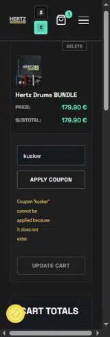 kusker coupon verification screenshot
