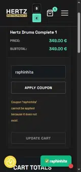 raphinhita coupon verification screenshot