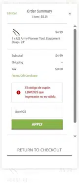 ldwe925 coupon verification screenshot