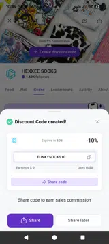 FUNKYSOCKS10 coupon verification screenshot