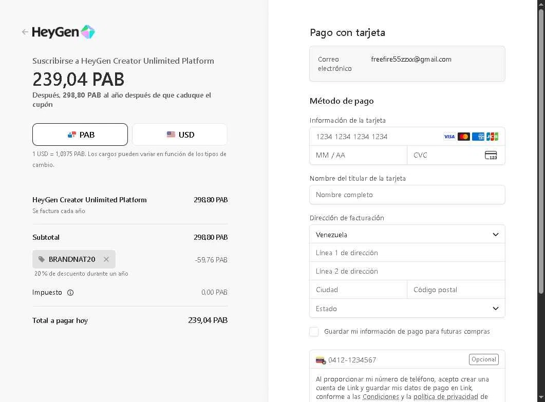 HeyGen checkout page showing HeyGen discount code box | Screenshot taken by SimplyCodes community member on Jan 18, 2026