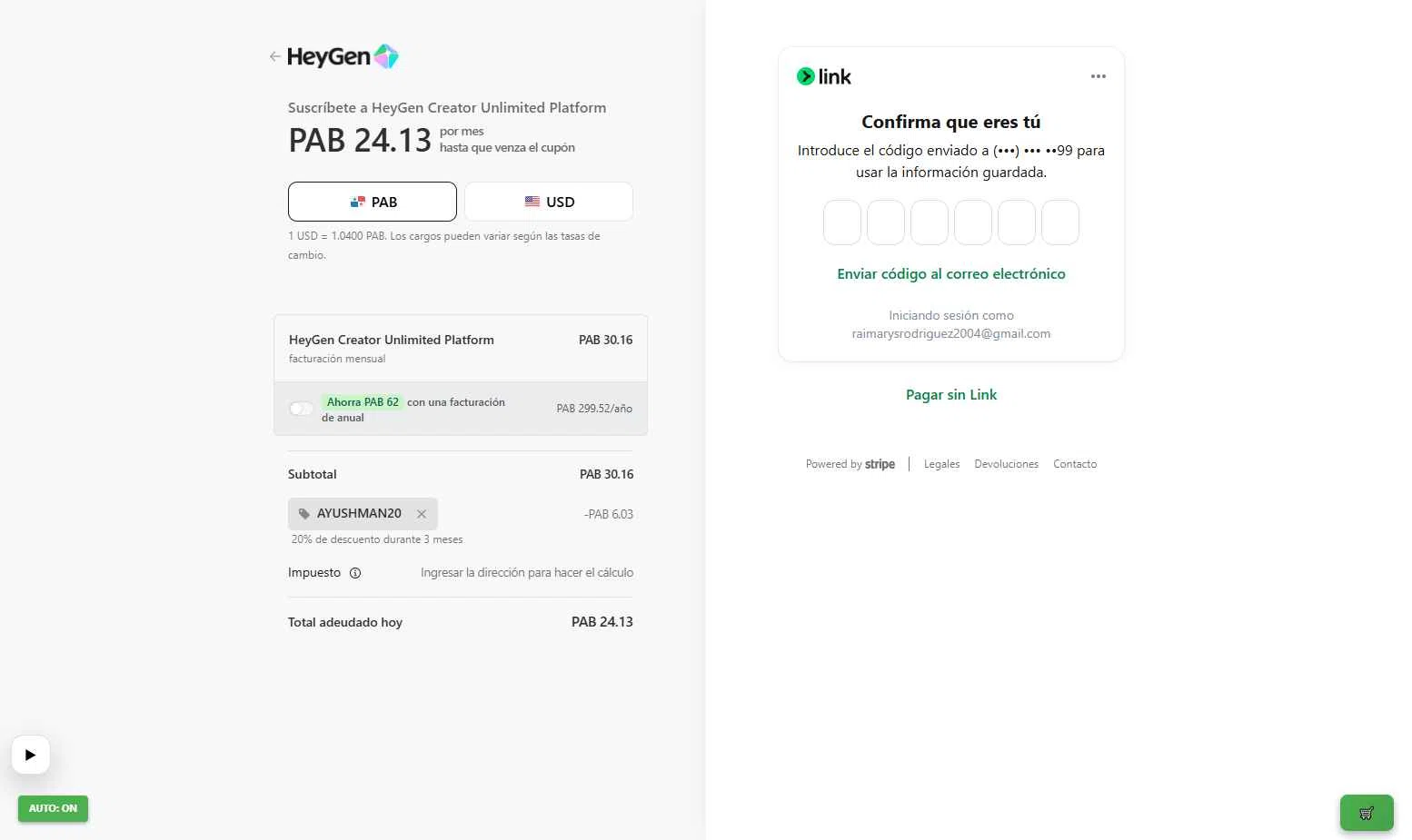 HeyGen checkout page showing HeyGen discount code box | Screenshot taken by SimplyCodes community member on Jan 29, 2026