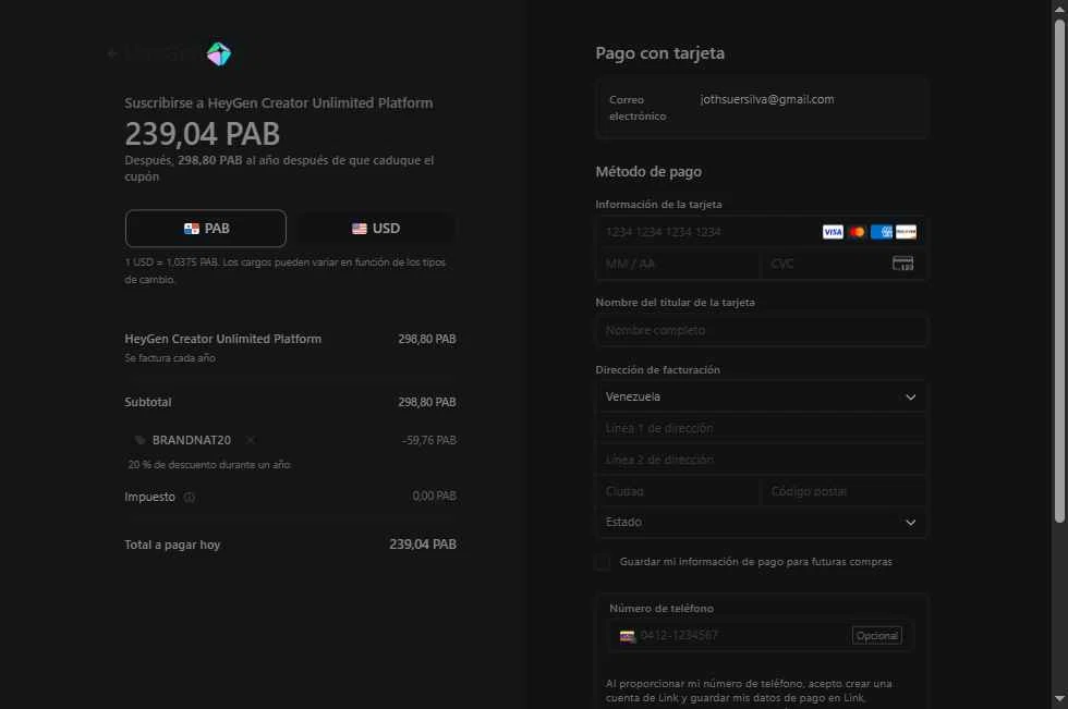 HeyGen checkout page showing HeyGen discount code box | Screenshot taken by SimplyCodes community member on Jan 26, 2026