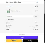 Hey Humans Online Shop coupon verification screenshot