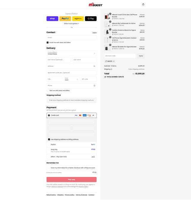 Hiboost checkout page showing Hiboost coupon code box | Screenshot taken by SimplyCodes community member on Sep 2, 2025