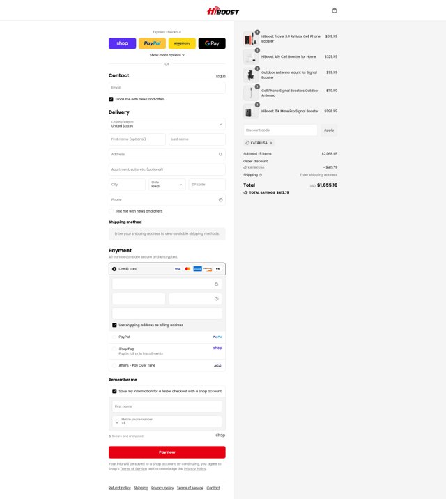 Hiboost checkout page showing Hiboost coupon code box | Screenshot taken by SimplyCodes community member on Sep 2, 2025
