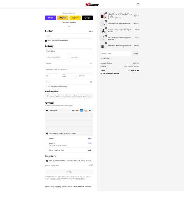 Hiboost checkout page showing Hiboost coupon code box | Screenshot taken by SimplyCodes community member on Sep 2, 2025