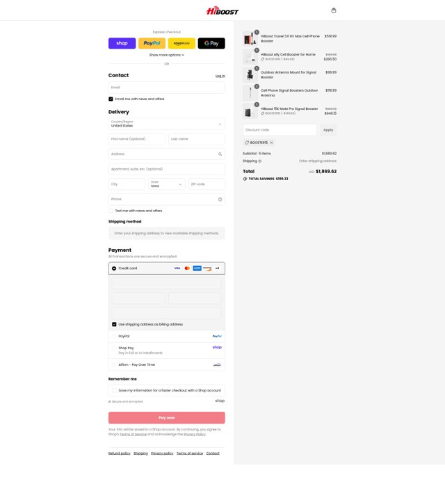 Hiboost checkout page showing Hiboost coupon code box | Screenshot taken by SimplyCodes community member on Sep 2, 2025