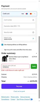 VCNHS12 coupon verification screenshot