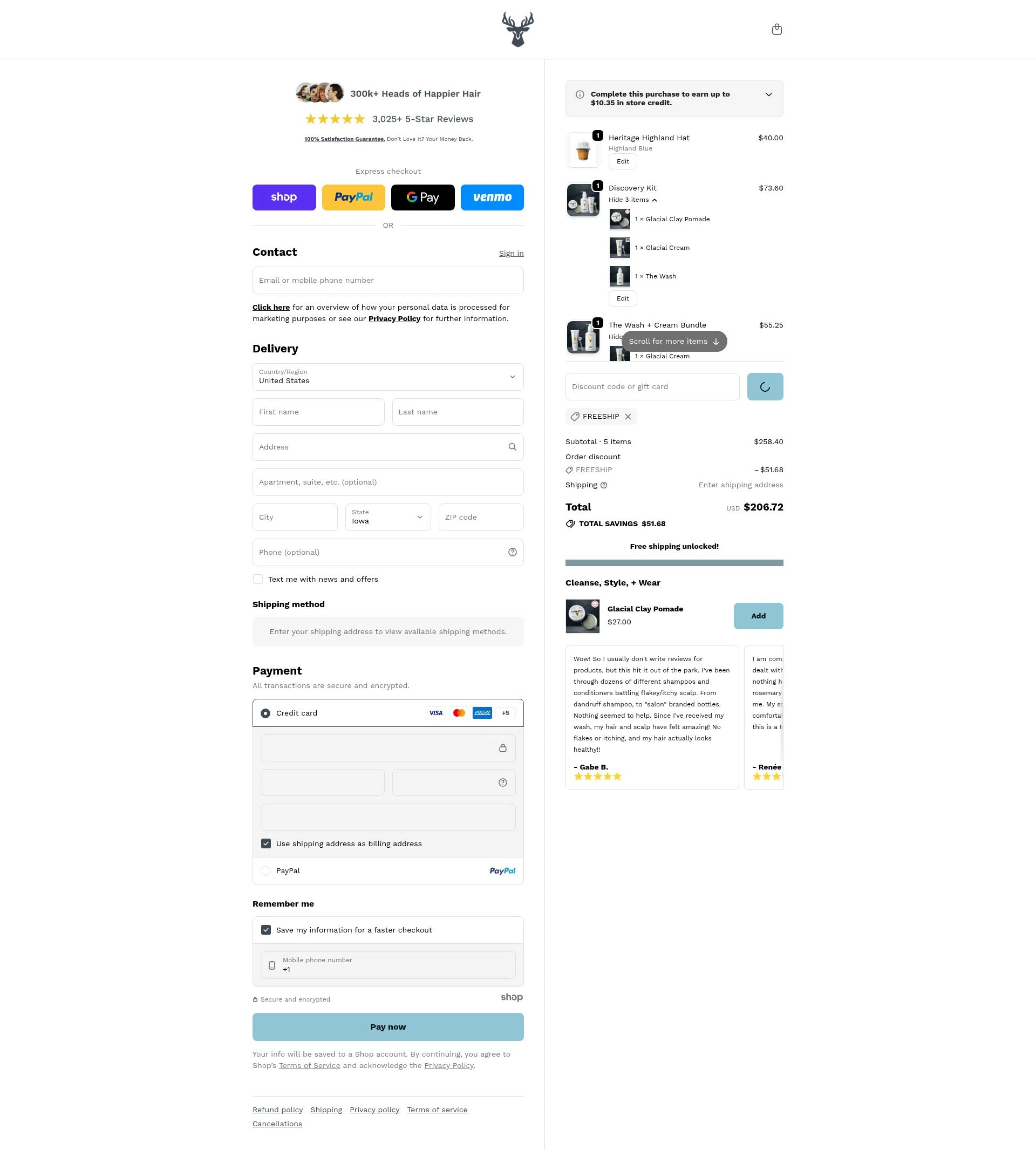 Highland Style checkout page showing Highland Style discount code box | Screenshot taken by SimplyCodes community member on Jan 6, 2026