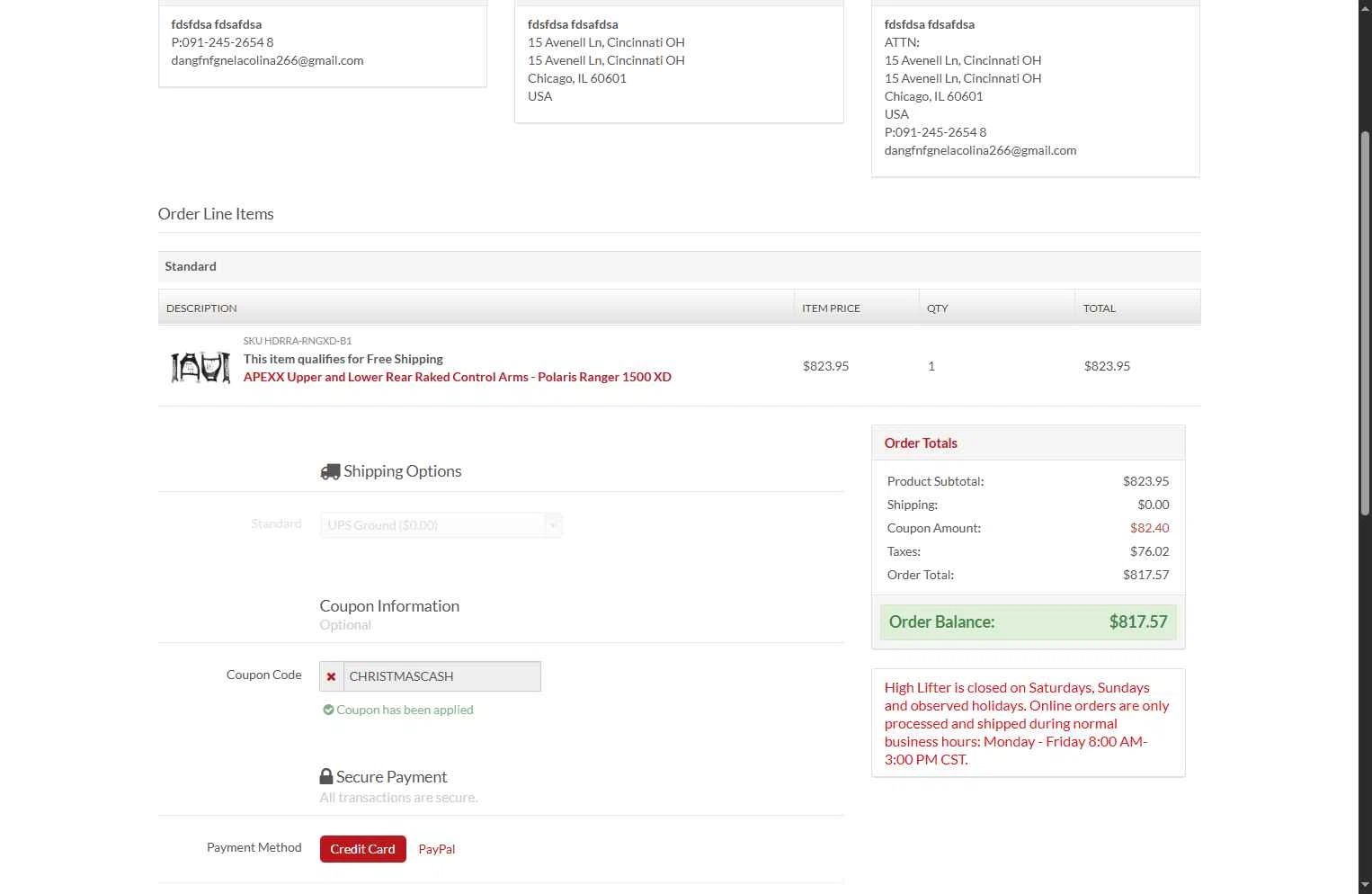 High Lifter checkout page showing High Lifter promo code box | Screenshot taken by SimplyCodes community member on Dec 28, 2025