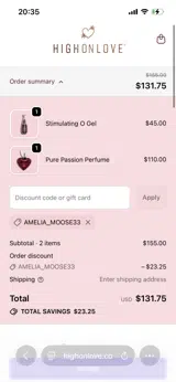 AMELIA_MOOSE33 coupon verification screenshot