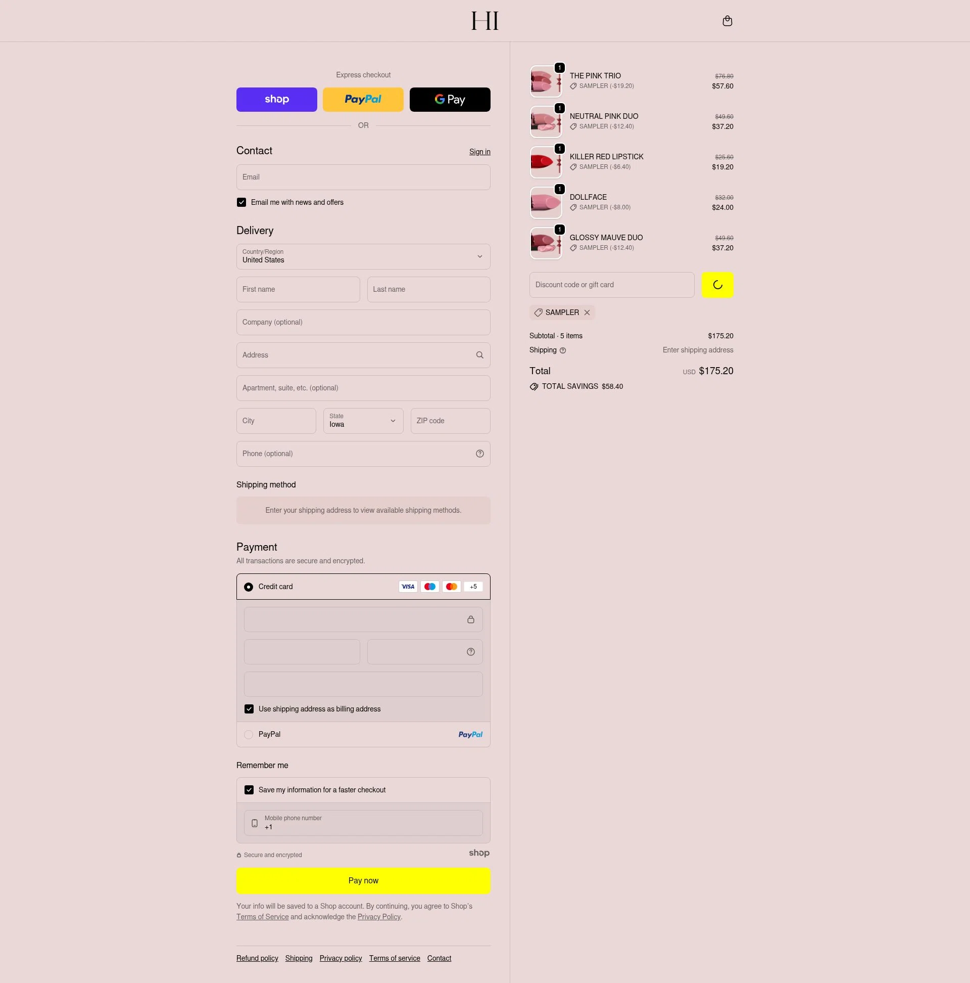 HIGHR Collective US checkout page showing HIGHR Collective US promo code box | Screenshot taken by SimplyCodes community member on Jan 7, 2026