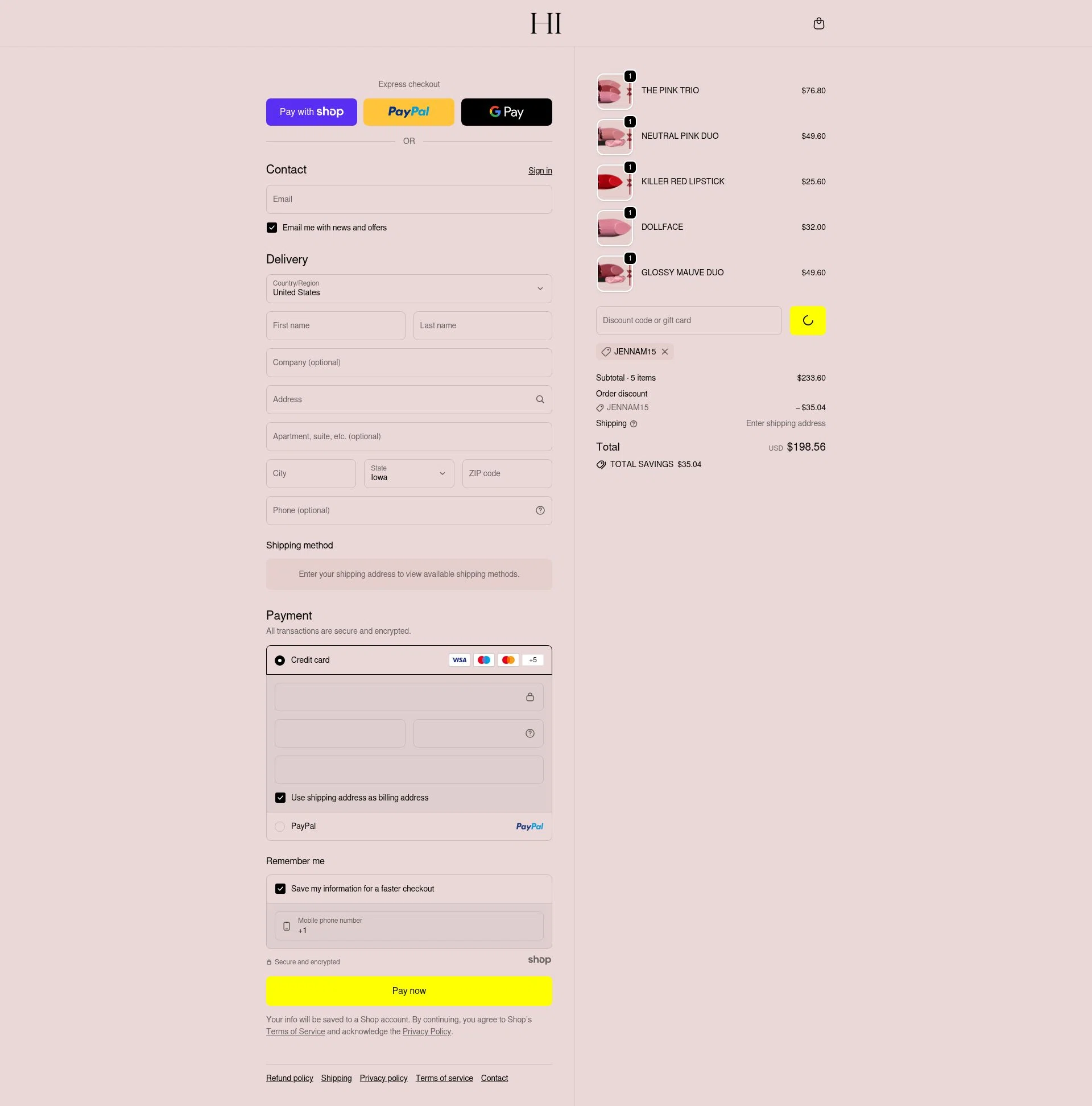 HIGHR Collective US checkout page showing HIGHR Collective US promo code box | Screenshot taken by SimplyCodes community member on Jan 7, 2026