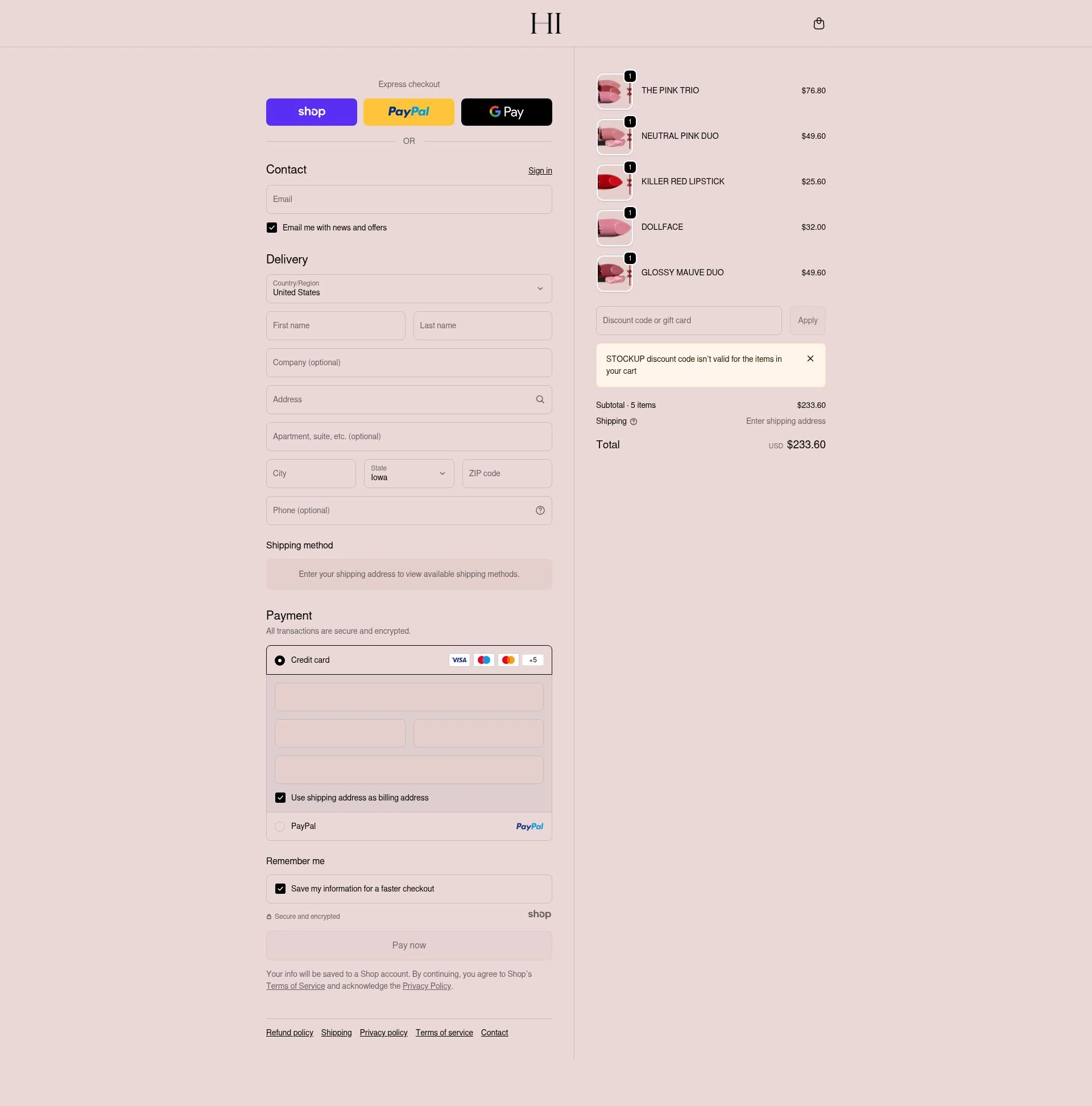 HIGHR Collective US checkout page showing HIGHR Collective US promo code box | Screenshot taken by SimplyCodes community member on Jan 7, 2026