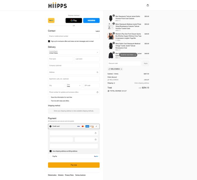 Hiipps checkout page showing Hiipps discount code box | Screenshot taken by SimplyCodes community member on Aug 29, 2025