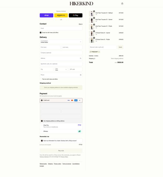 Hikerkind checkout page showing Hikerkind promo code box | Screenshot taken by SimplyCodes community member on Sep 12, 2025