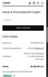 INKED4LIFE coupon verification screenshot