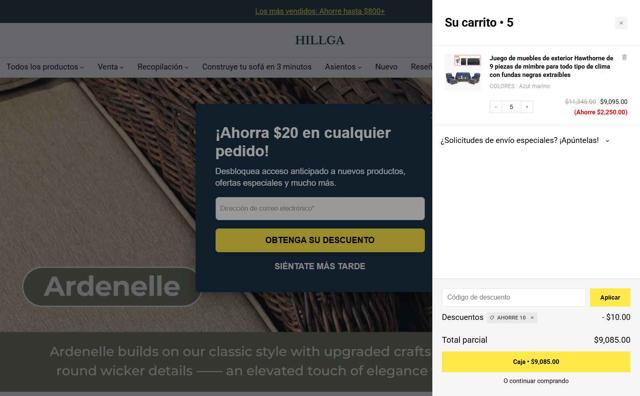 Hillga checkout page showing Hillga discount code box | Screenshot taken by SimplyCodes community member on Sep 16, 2025