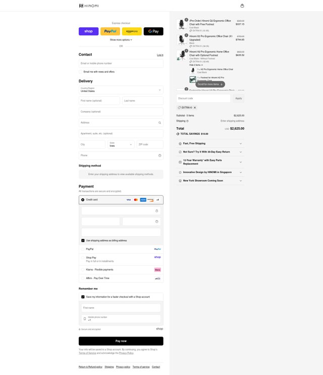Hinomi checkout page showing Hinomi discount code box | Screenshot taken by SimplyCodes community member on Sep 4, 2025