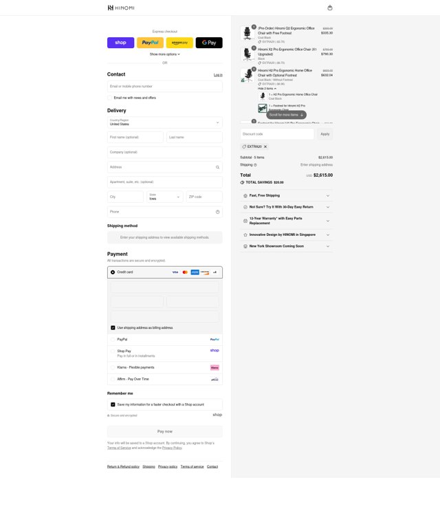 Hinomi checkout page showing Hinomi discount code box | Screenshot taken by SimplyCodes community member on Sep 4, 2025
