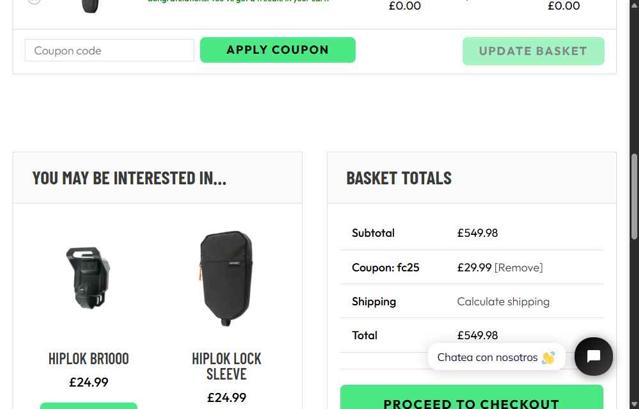 Hiplok checkout page showing Hiplok discount code box | Screenshot taken by SimplyCodes community member on Sep 11, 2025