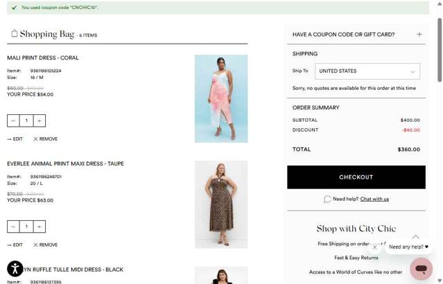 Hips & Curves checkout page showing Hips & Curves promo code box | Screenshot taken by SimplyCodes community member on May 6, 2025