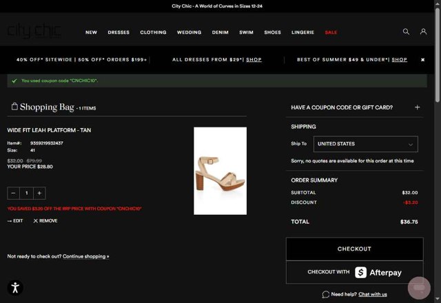 Hips & Curves checkout page showing Hips & Curves promo code box | Screenshot taken by SimplyCodes community member on Jun 4, 2025
