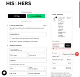 His & Hers coupon verification screenshot