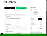 His & Hers coupon verification screenshot