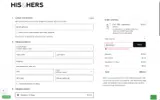 His & Hers coupon verification screenshot