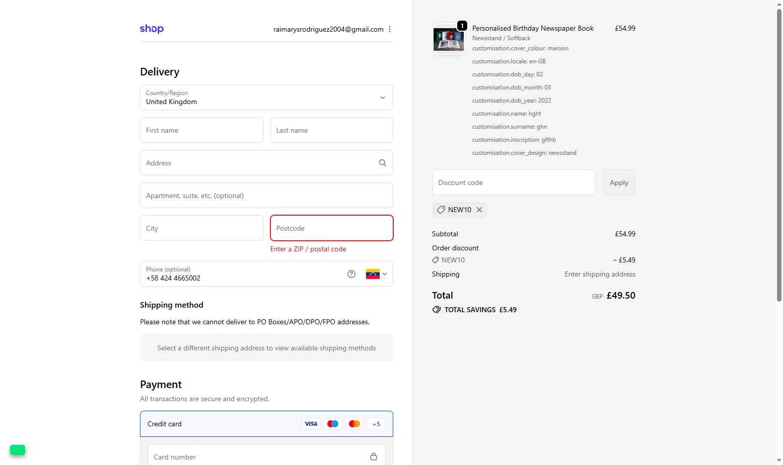 Historic Newspapers checkout page showing Historic Newspapers promo code box | Screenshot taken by SimplyCodes community member on Nov 17, 2025