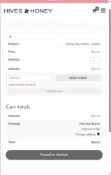 DECK20 coupon verification screenshot