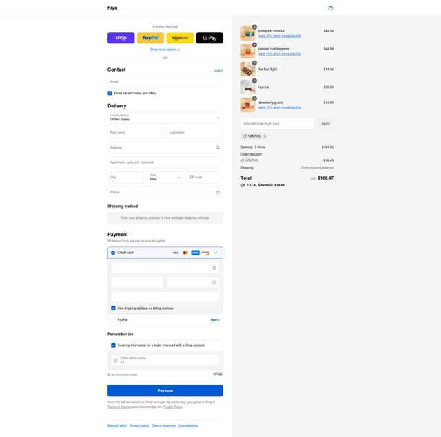 Hiyo checkout page showing Hiyo discount code box | Screenshot taken by SimplyCodes community member on Sep 7, 2025
