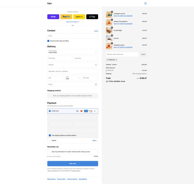 Hiyo checkout page showing Hiyo discount code box | Screenshot taken by SimplyCodes community member on Sep 7, 2025