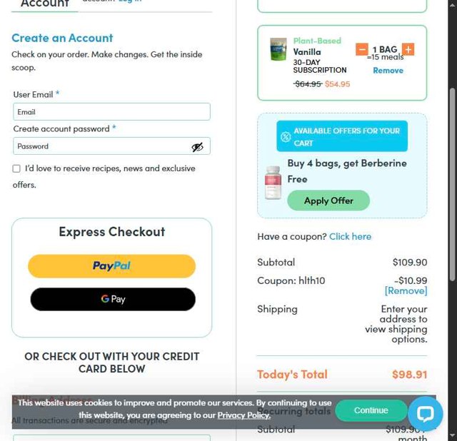 HLTH Code checkout page showing HLTH Code promo code box | Screenshot taken by SimplyCodes community member on Aug 23, 2025