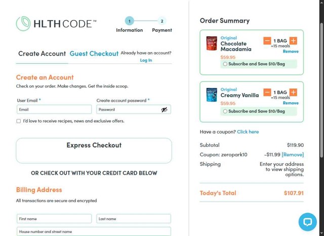 HLTH Code checkout page showing HLTH Code promo code box | Screenshot taken by SimplyCodes community member on Aug 15, 2025