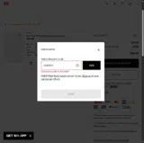 H&M coupon verification screenshot